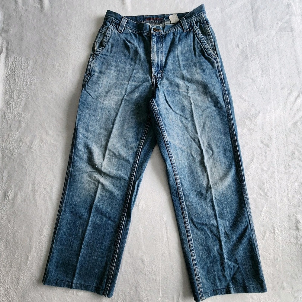 Vintage Eddie Bauer Carpenter Jeans Mens 29W 26L Denim Relaxed Straight Leg Blue